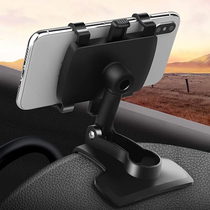 360° Car Phone Mount - Universal Dashboard Holder for 4-7" Smartphones