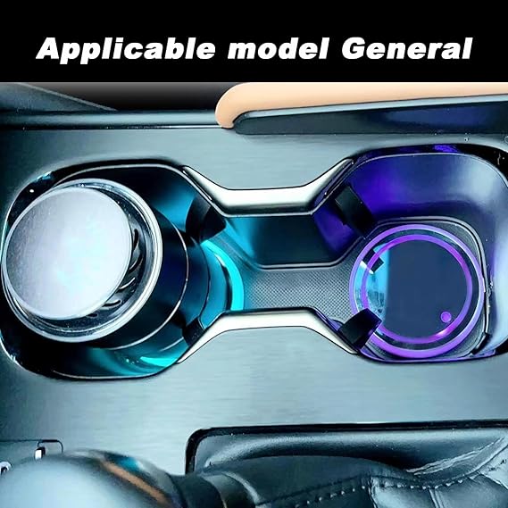 4pcs LED Car Cup Lights β Waterproof, 7-Color, USB Rechargeable