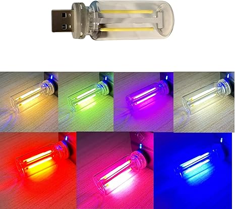 USB LED Car Interior Light, Mini USB Atmosphere Lamp (Clear-Natural)