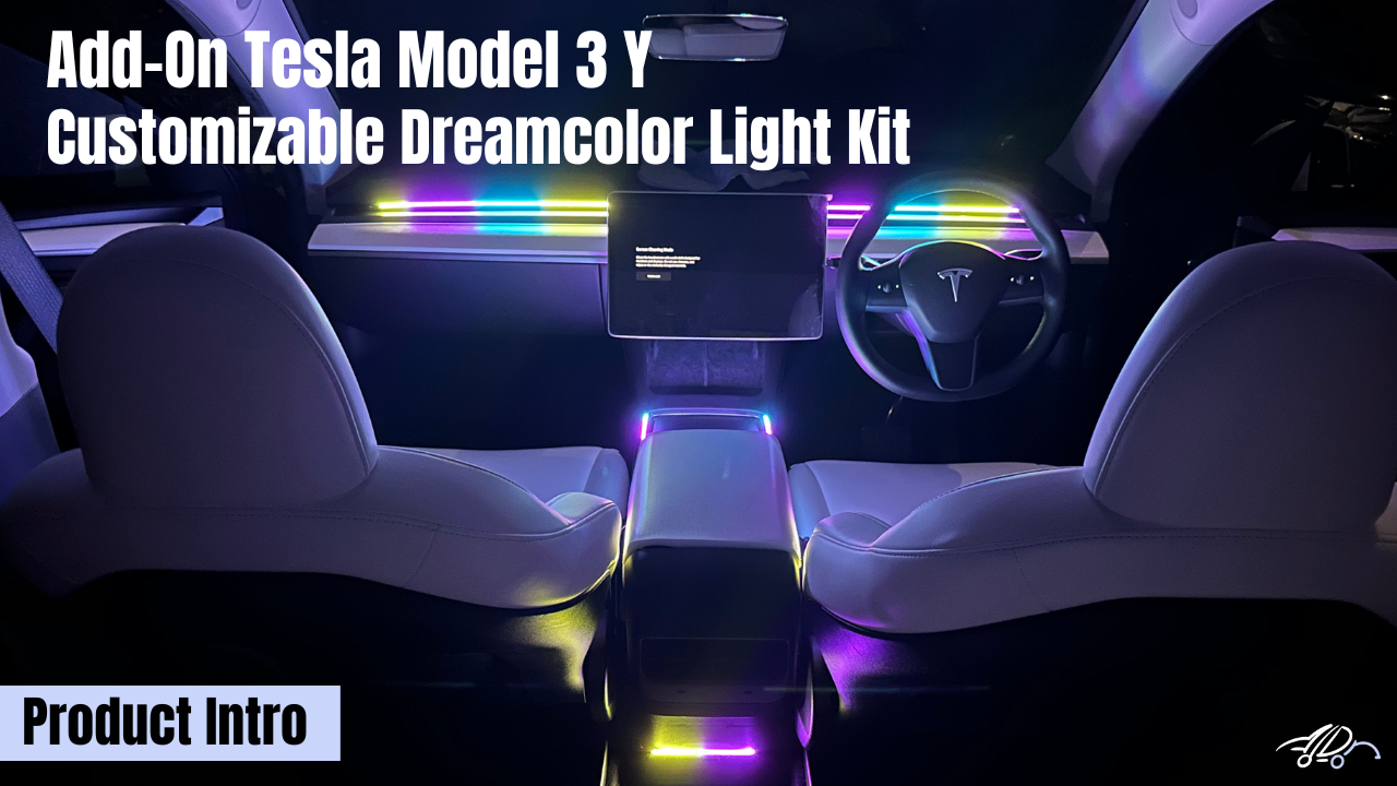 Add-On Tesla Neon Light RGB Full Kit (Front Dashboard+ Center Console – Add-On  Design