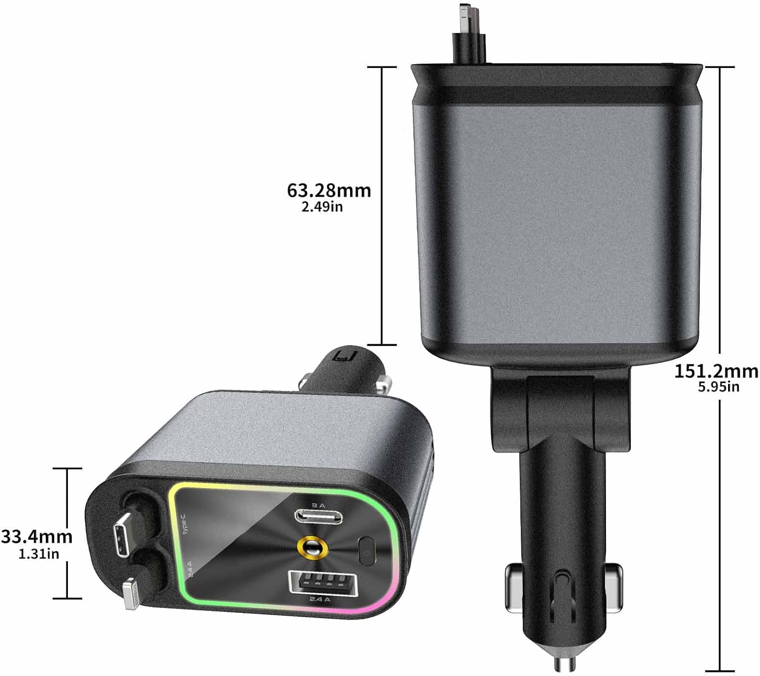 Starlight 4-in-1 Car Retractable Charger