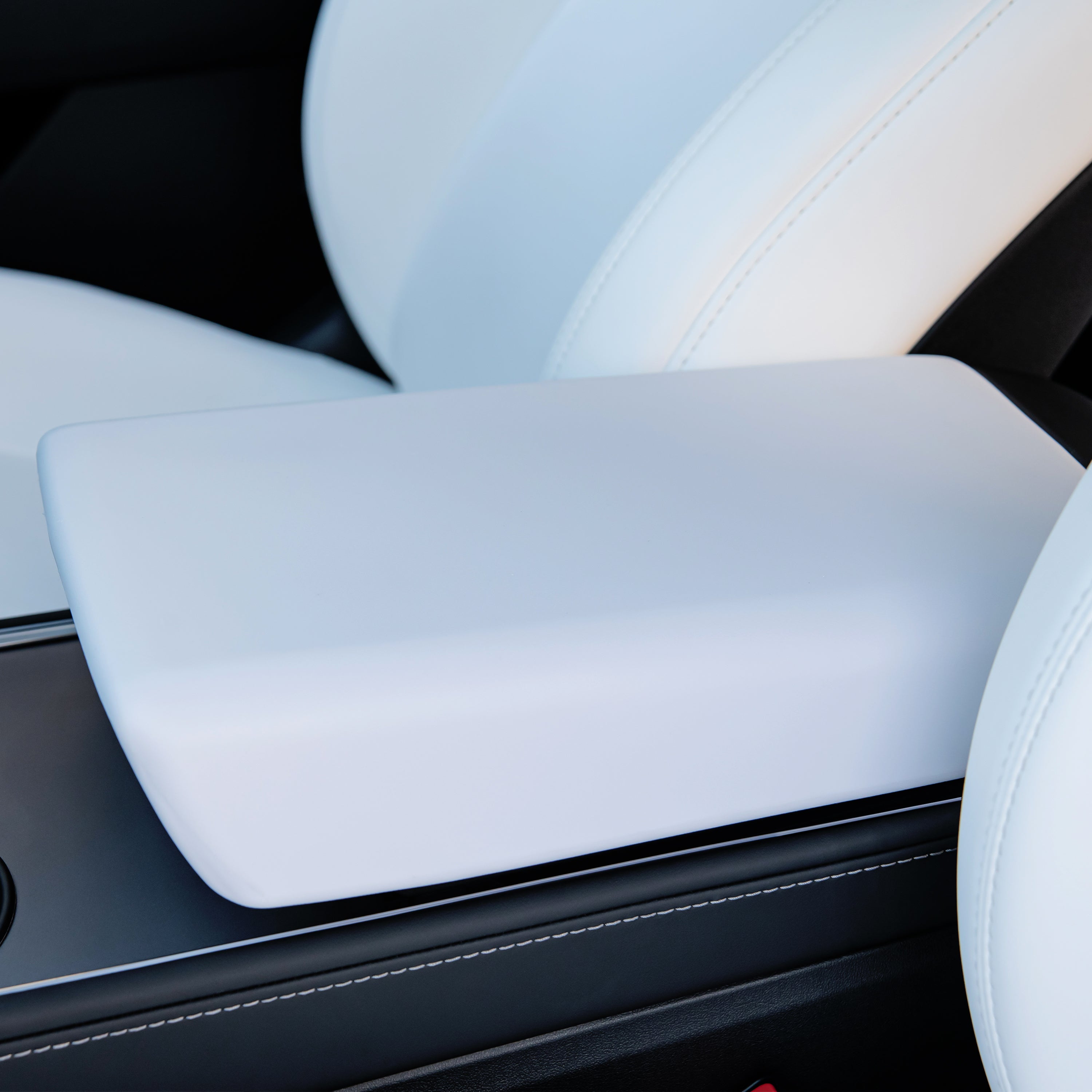 Add On Design - white armrest protector cover for car interior, fits Model 3 and Model Y